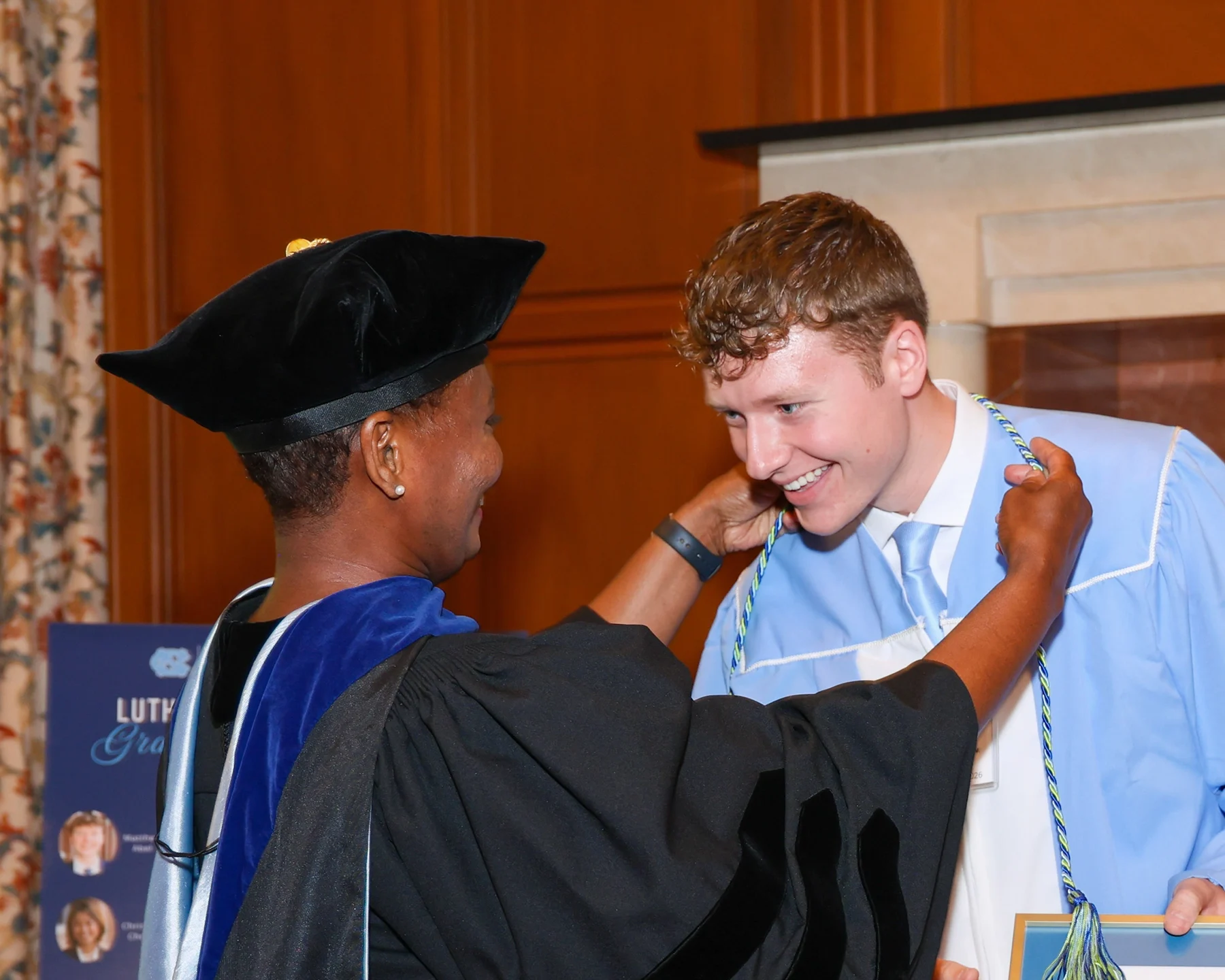 Kim Allen and scholar at graduation